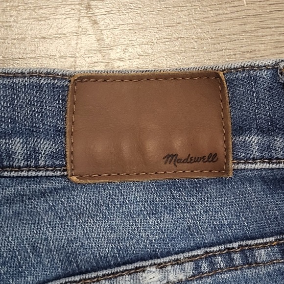 Madewell 9" High Rise Skinny Jeans Distressed Frayed Hem Blue Wash Size 27 - Picture 7 of 9